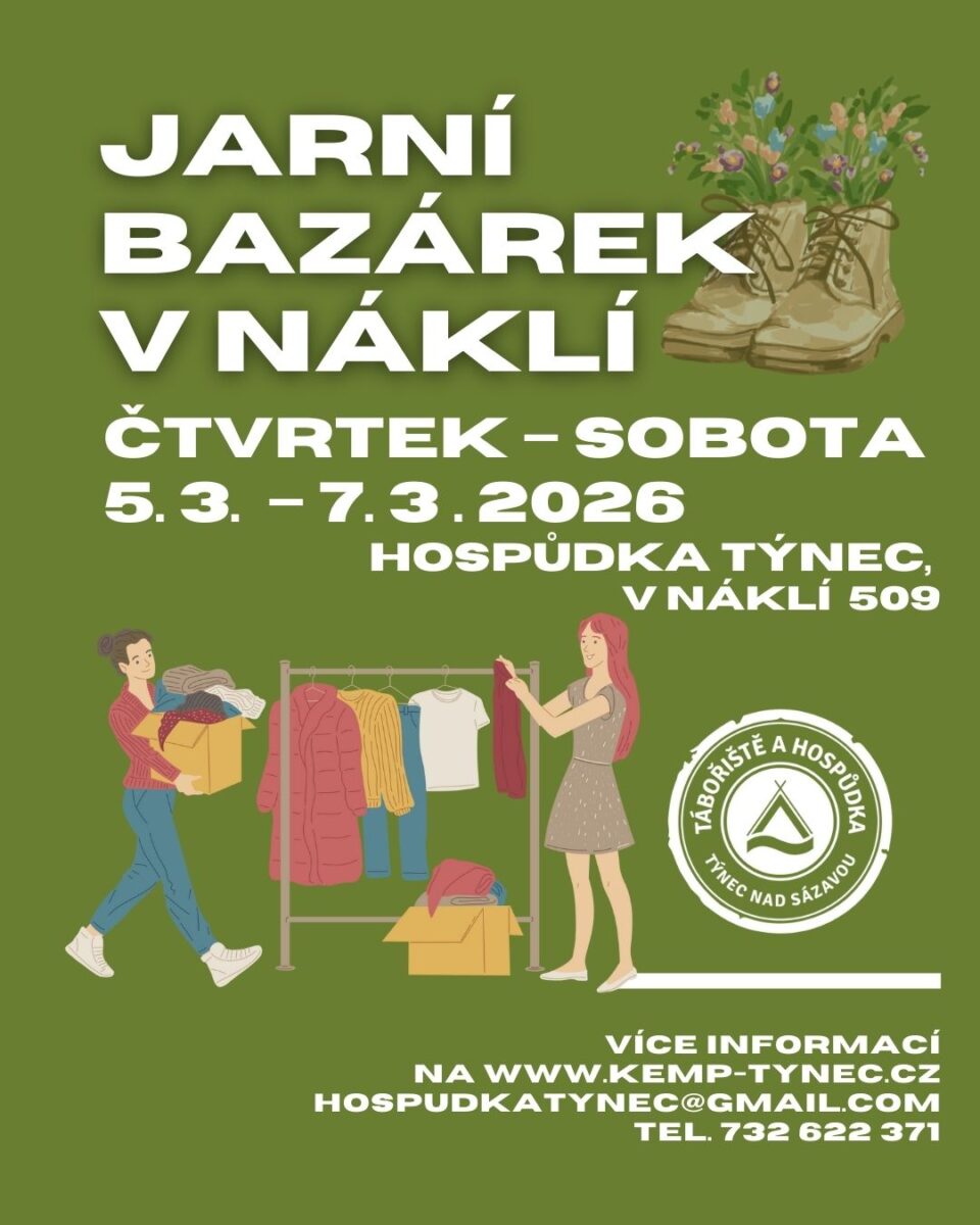 jarní bazárek v&nbsp;náklí týnec nad Sázavou